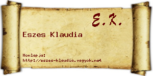 Eszes Klaudia névjegykártya